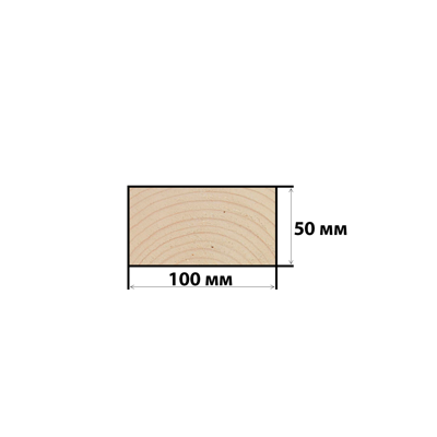 Доска обрезная 50*100*6000 мм, камерной сушки (сорт-1, вл 16±2%), 33 шт/м3